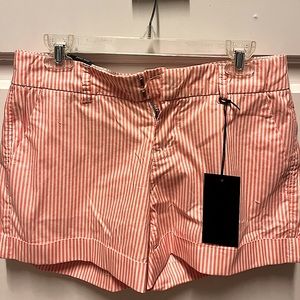 Dear John Finnegan Coral  Cuffed Striped Shorts with pockets